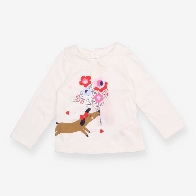 White Sausage Dog Long Sleeve