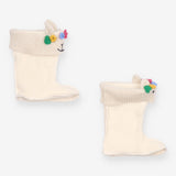 Welly Liner Cream with Bunny Face, Ears and Flower