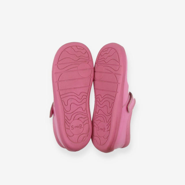 Patent Shoe Pink Sparkle with Flower Applique