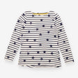 Cream Navy Star Stripe Long Sleeve Breton Top