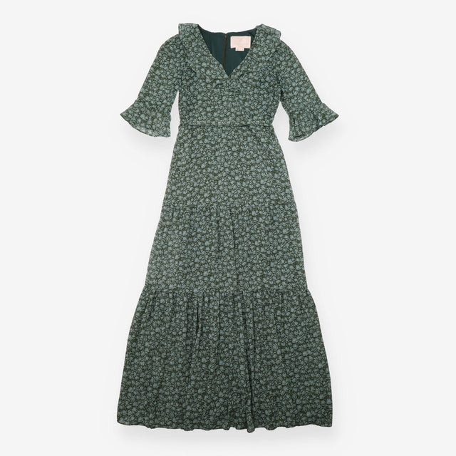 Collection Green Floral Ruffle Tiered Maxi Dress