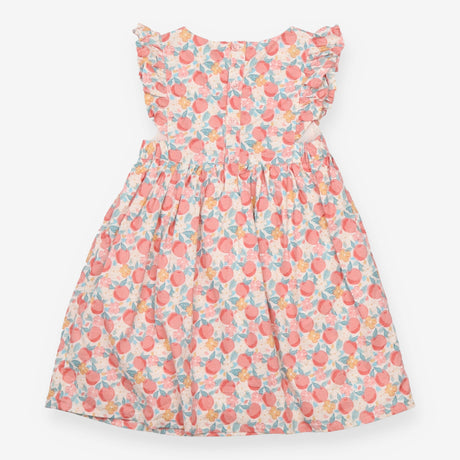 Dress Sleeveless Frill Peaches and Flowers