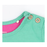 Tee SS green floral butterfly