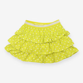 Skort Green Jersey Pleated with White Polka Dots