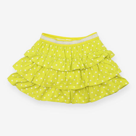 Skort Green Jersey Pleated with White Polka Dots