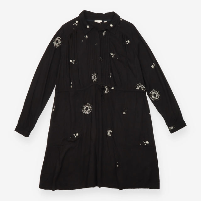 FatFace Black Embroidered Celestial Sun Moon Star 
