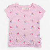 T-Shirt Pink Stripe Strawberries