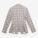 Checked Trouser Suit Tailored Blazer Slim Leg Trou