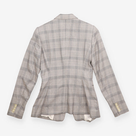 Checked Trouser Suit Tailored Blazer Slim Leg Trou