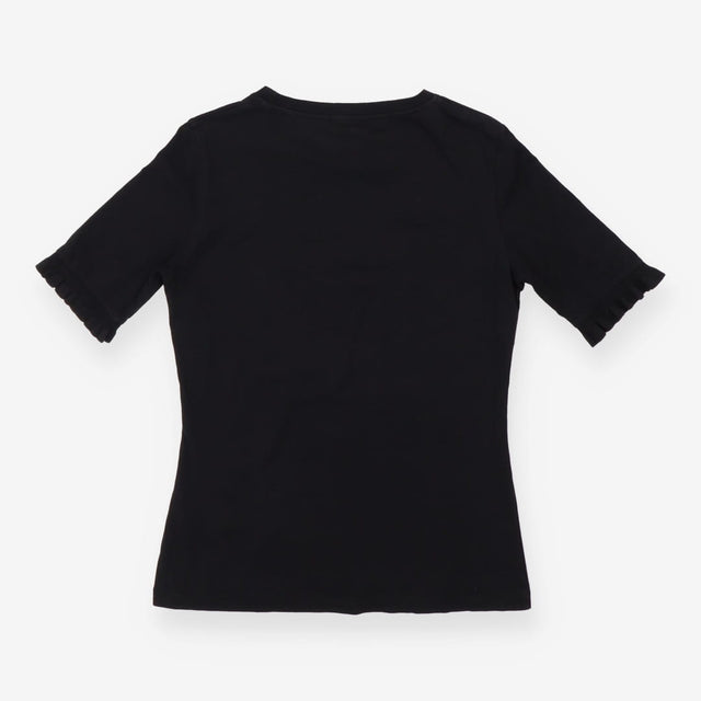 Black Crewneck T-shirt - Frill Sleeves