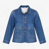 Jacket Button Front Denim Mid Blue Chore