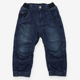 Jeans pull on navy waist cuff bottoms