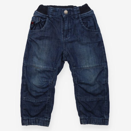 Jeans pull on navy waist cuff bottoms