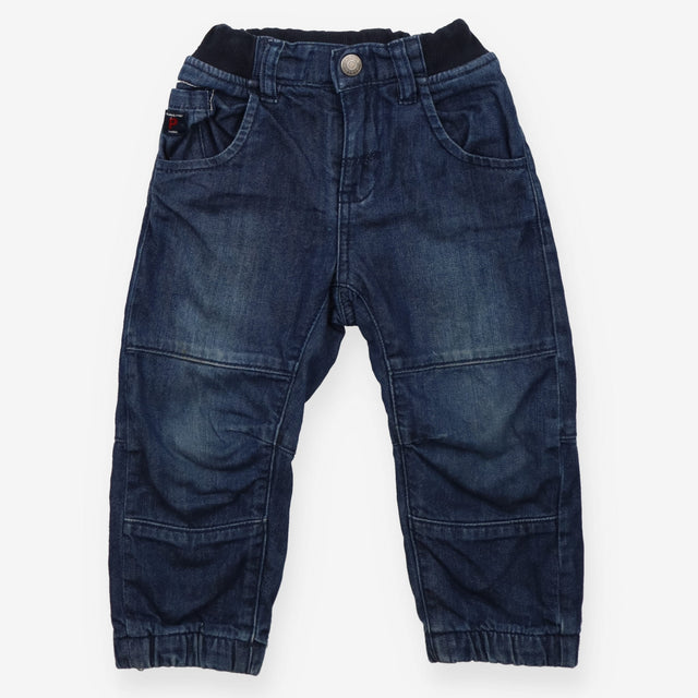 Jeans pull on navy waist cuff bottoms