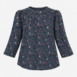 Top Navy Paisley Print Shirred Yoke Viscose
