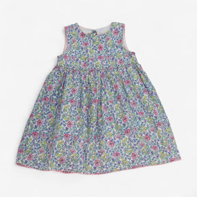 Dress Sleeveless Pink & Purple Floral Print Woven