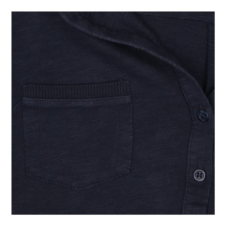 Top Navy Blue 3/4 Sleeve Henley Shirt