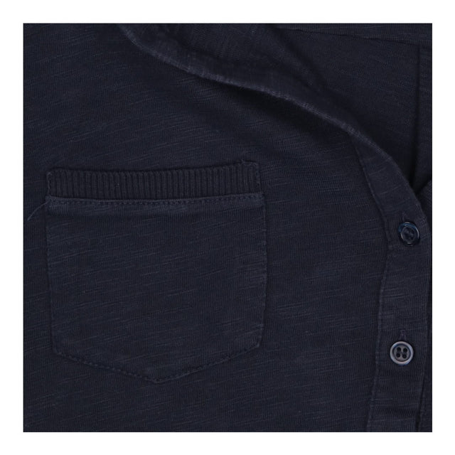 Top Navy Blue 3/4 Sleeve Henley Shirt