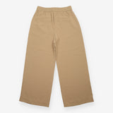 Beige Elasticated Drawstring Wide Leg Trousers