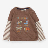 T-shirt brown stripe bug explorer 
