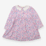 Dress Long Sleeved Collar Pink Ditsy