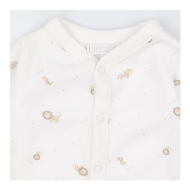 Sleepsuit white beige tigers lions