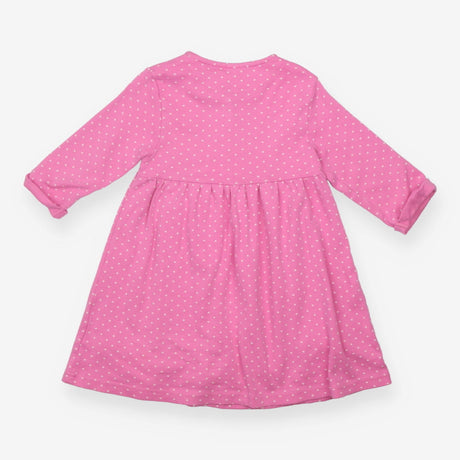 Dress LS pink spot Elmer and animal applique