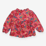 Dress LS jersey pink flowers spots