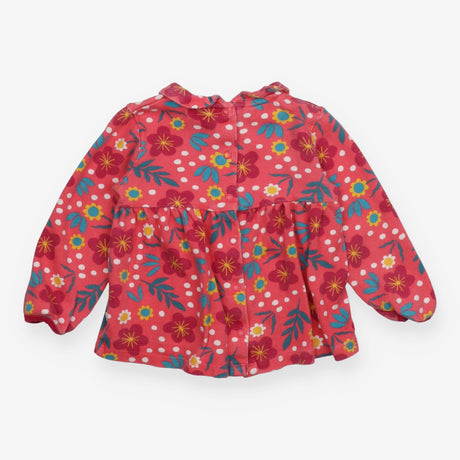 Dress LS jersey pink flowers spots