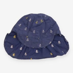 Blue Sunhat With Neck Protection and Anchors