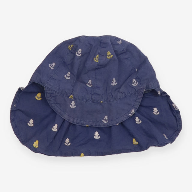 Blue Sunhat With Neck Protection and Anchors
