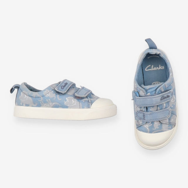 Canvas Trainer Blue Dinosaurs