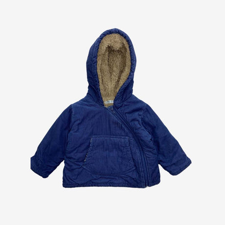 Blue Cord Teddy zip hoodie
