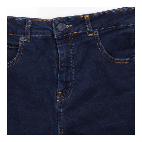 Dark Indigo Blue High Waist 5 Pocket Raw Hem Barre