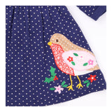 Dress navy spot christmas robin