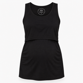 Black Bamboo Maternity Nursing Vest Top