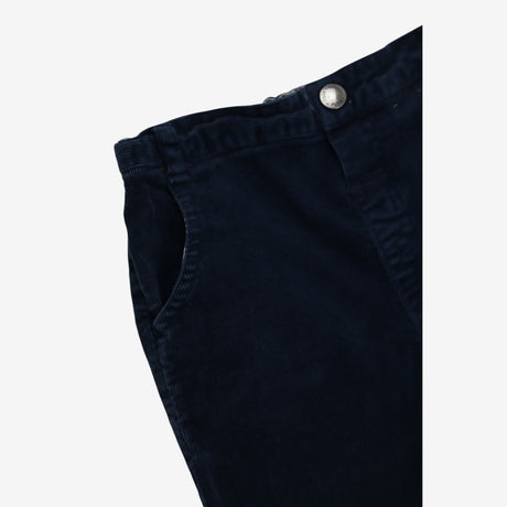 Girls cord trousers navy Floral Lining
