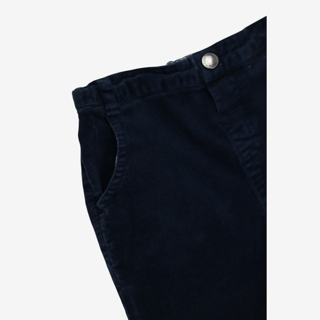 Girls cord trousers navy Floral Lining