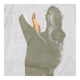 Tee LS grey large dino orange stitching