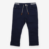Navy Jeans with Striped Waistband