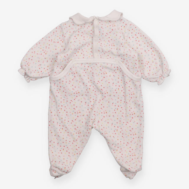 Sleepsuit velour coloured spot collar