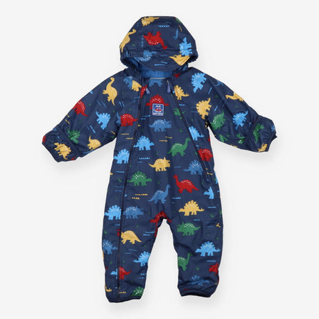 Blue Dino Fleece Lined Rainsuit