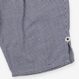Long Short Check Blue and White with Embroidery Fl