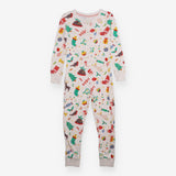 White festive sleepsuit with buttons