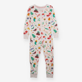 White festive sleepsuit with buttons