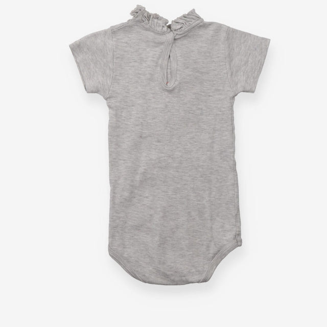 Bodysuit grey ruffle neck