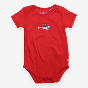 Bodysuit Red Helicopter Applique