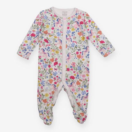 Sleepsuit white floral unicorn