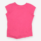 T-Shirt Short Sleeve Pink Flower Heart Applique