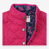 Gilet quilted pink floral lining 